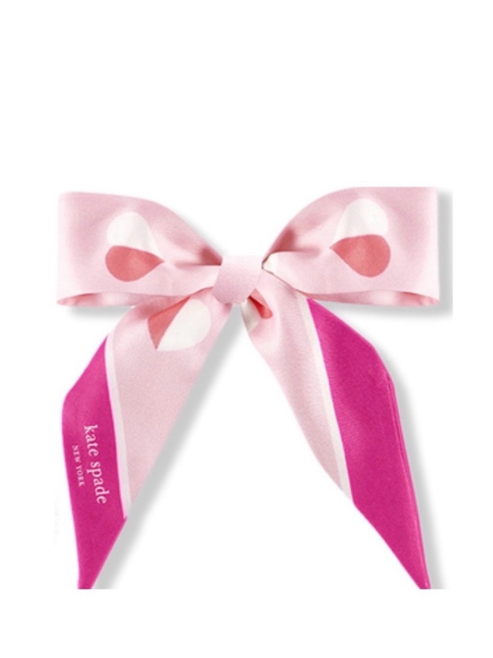 Kate Spade Pink Heart Silk Scarf with Fuchsia Ends - new never used